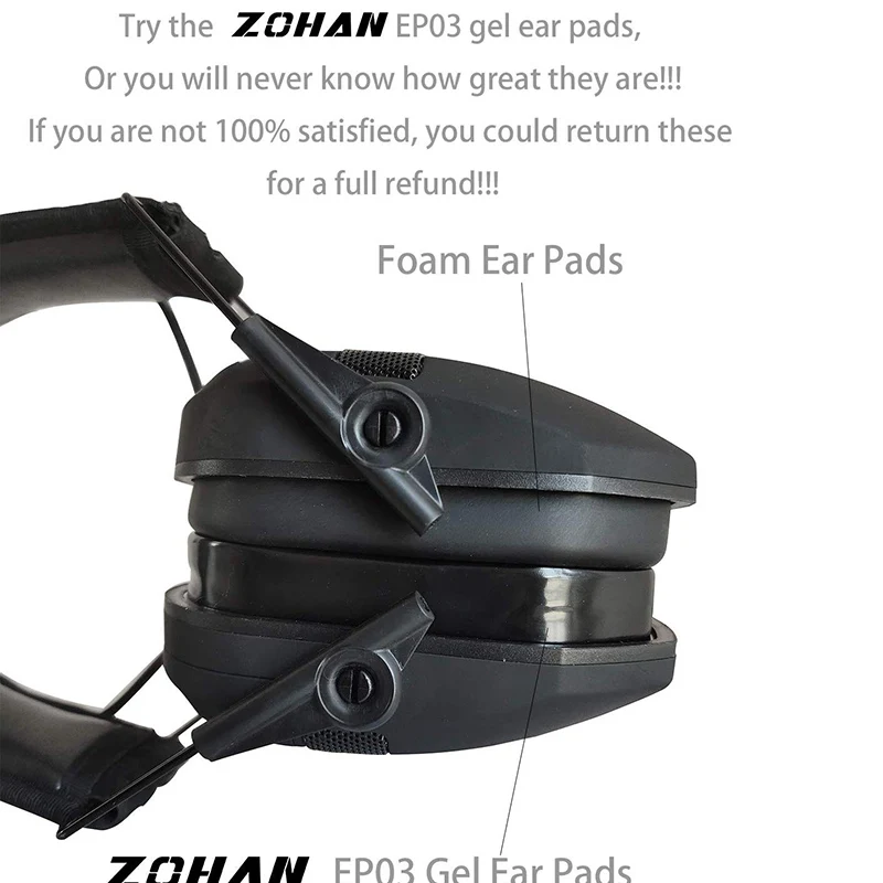 ZOAHN EP03 Gel Ear Pads for Walker’s Razor Muffs - “Peel and Stick” Design