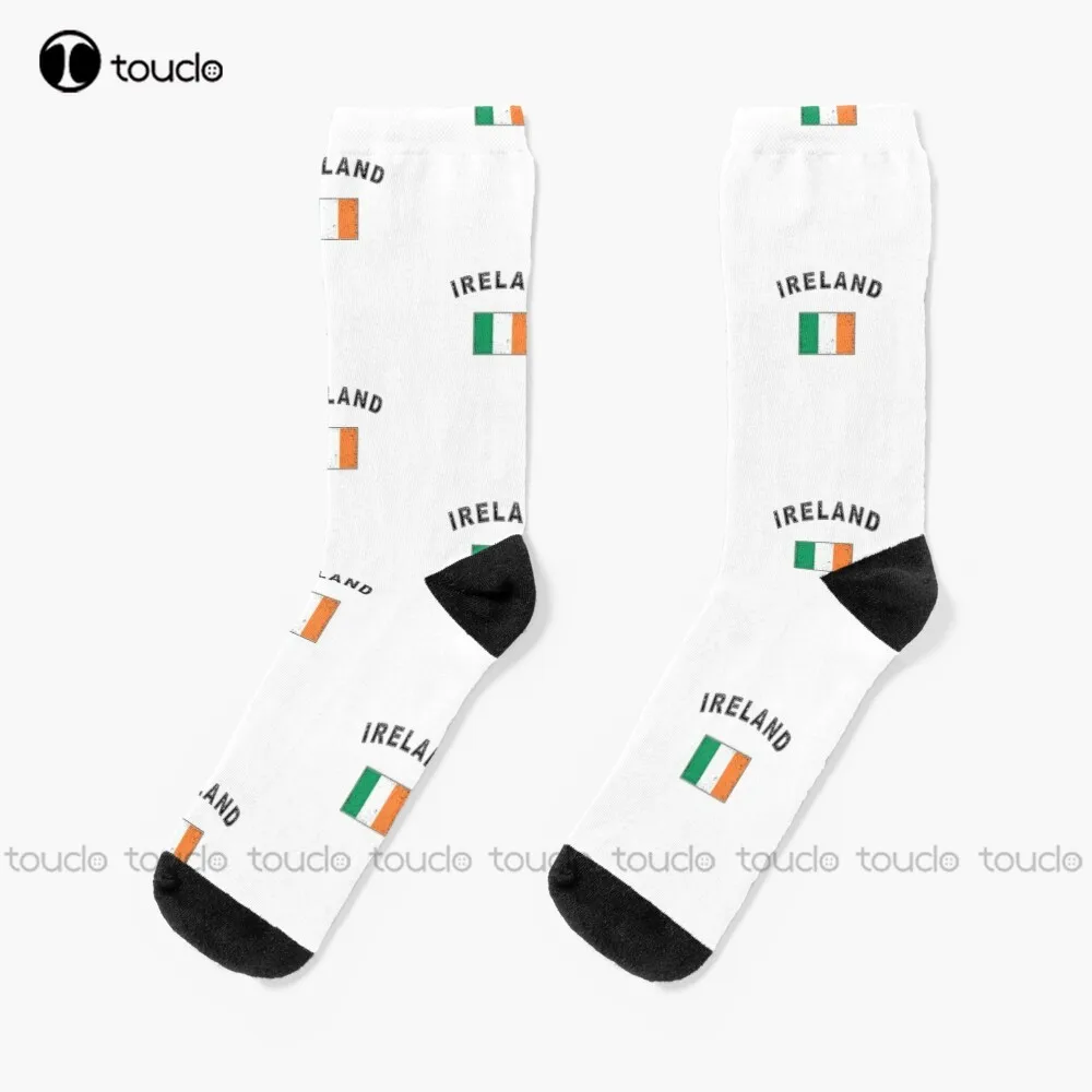 Ireland Irish Flag Flag Socks Unisex Adult Teen Youth Socks Personalized Custom 360° Digital Print Hd High Quality  Funny Sock