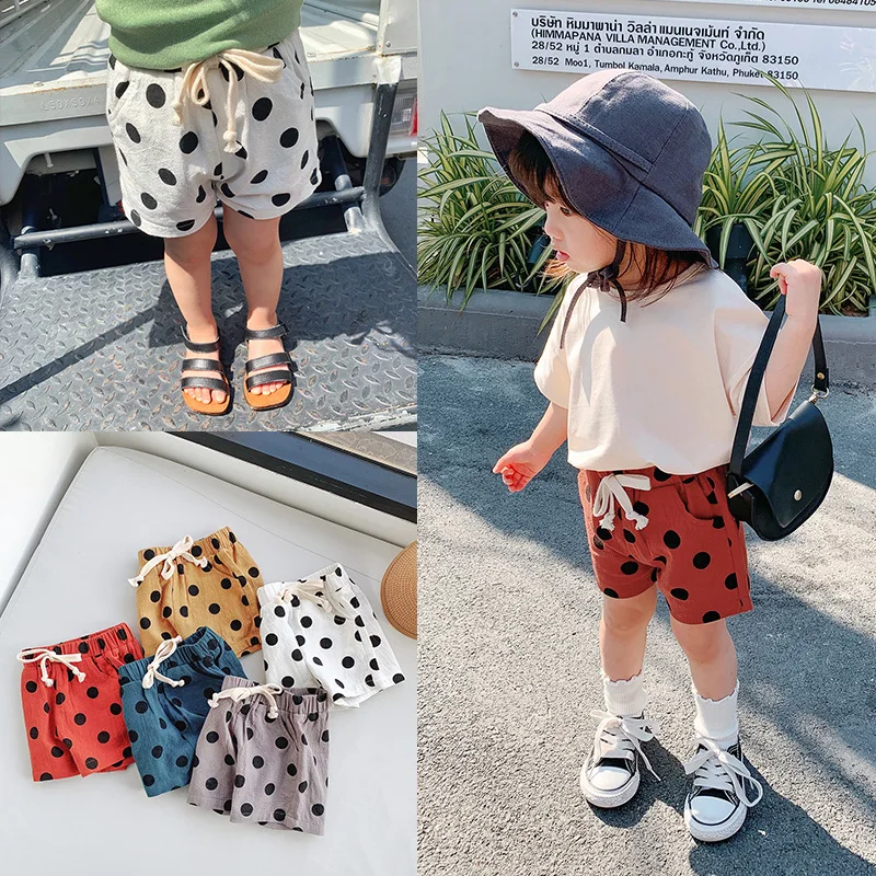 Summer Kids Shorts Boys Cotton Shorts Girls Brand Toddler Panties Children Beach Short Elastic Sports Pants Baby Clothing 1-5Y