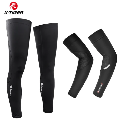 Imagen 1 del producto X-tiger ciclismo protección de piernas verano Fitness correr ciclismo brazo calentador de piernas hombres mujeres carreras bicicleta de carretera ciclismo juegos de mangas de pierna
