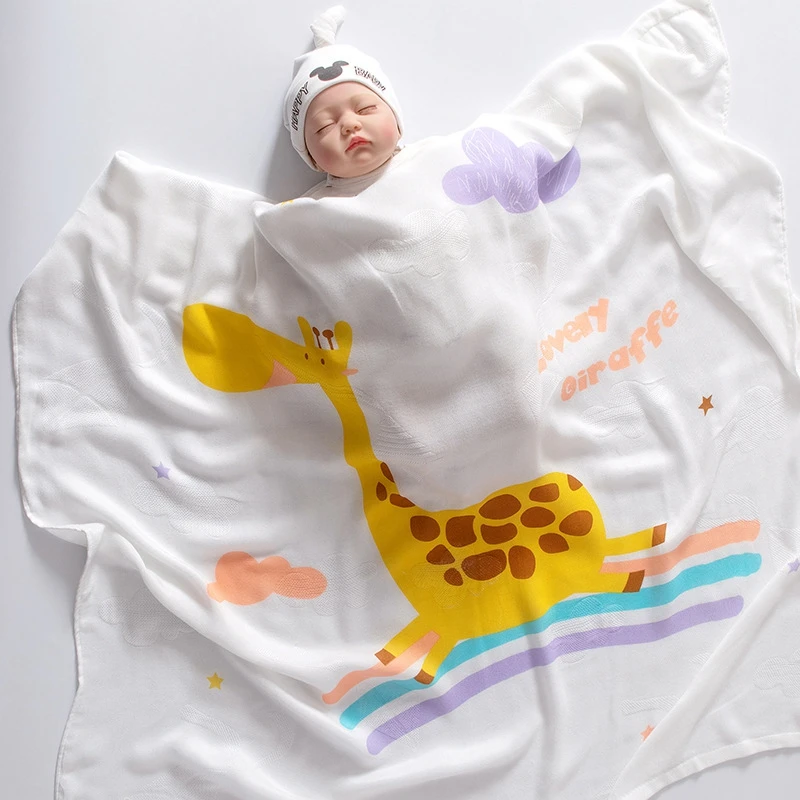 

MOTOHOOD Summer Kids Blankets Cotton Animal Newborn Baby Swaddle Wrap Soft Toddler Sofa Crib Quilt Baby Stroller Blanket