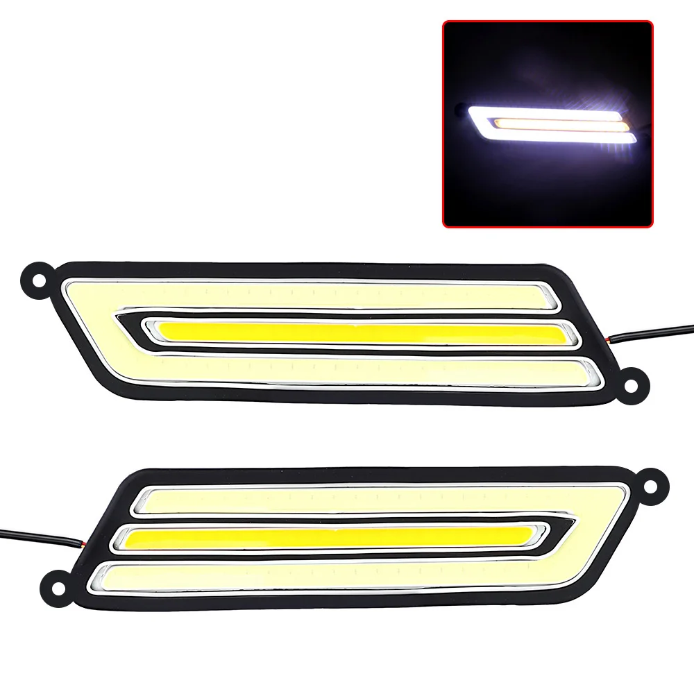 1 Pair Flexible Turn Signal Lamps Car-styling COB LED Car DRL Reversing Light Daytime Running Light Super Bright