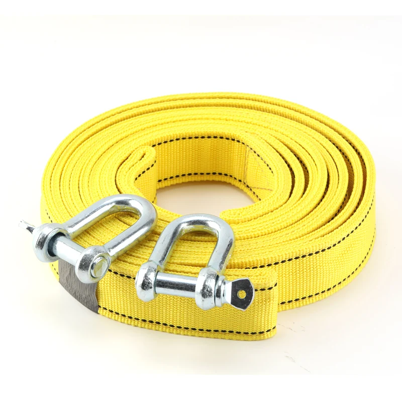 

5M 8 Tons High Strength Car Trailer Towing Rope Recovery Tow Strap Flat Sling Rope with U-shape Hooks For Car Truck Trailer SUV