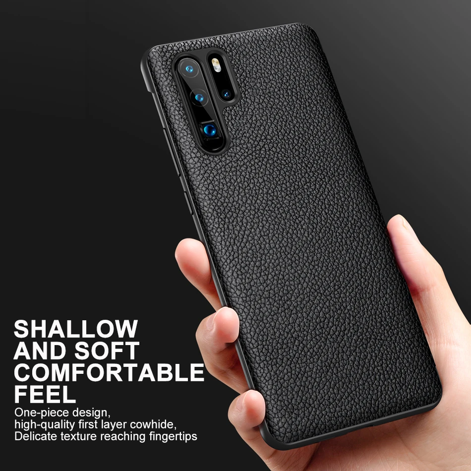 Genuine Leather Flip Cover For Huawei P30 Pro Case Luxury Original Smart Touch View Wake Sleep Up Protection