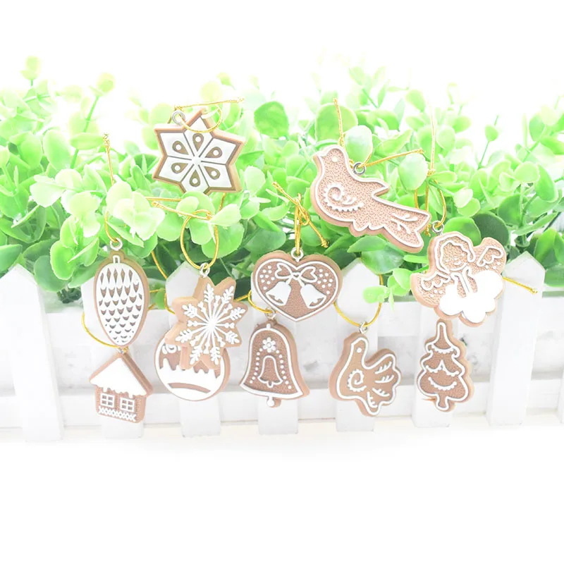 11pcs DIY Christmas Tree New Year Hanging Snowflakes Deer Tree Ornaments Merry Christmas Tree Accessories Home Party Xmas Decor