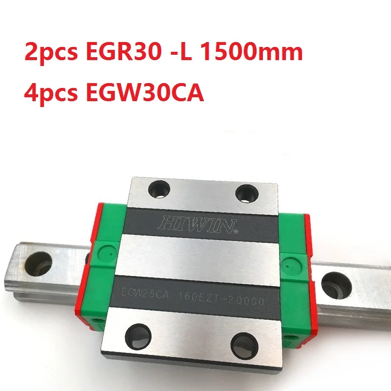 

2pcs origial Hiwin rail EGR30 -L 1500mm linear guide + 4pcs EGW30CA flanged carriage blocks for CNC router