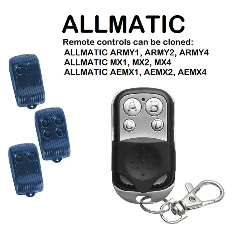 For ALLMATIC AEMX1 AEMX2 AEMX4 EUROPE AUTO ARMY2 ARMY1 ARMY4 MX1 MX2 MX4 Garage Remote Control Clone 433.92MHz ALLMATIC Pilot