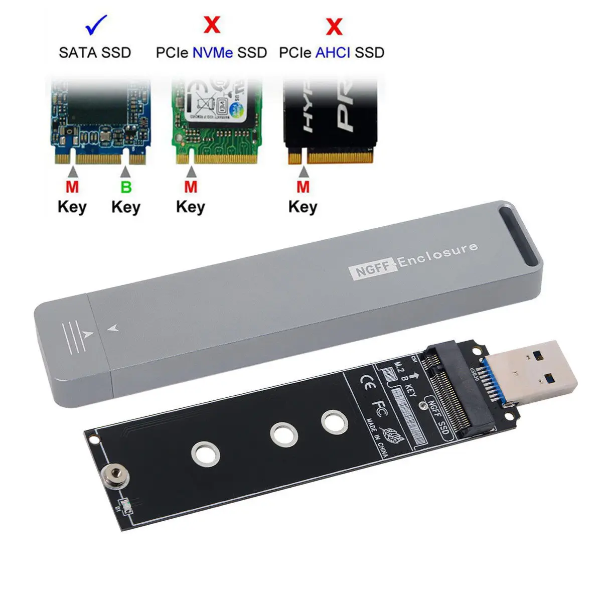 Chenyang USB 3.0 External PCBA to NGFF M2  B/M-key  SSD Conveter Adapter Card Flash Disk Type