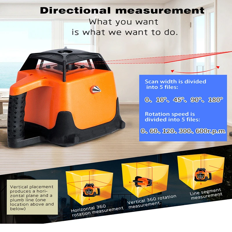 Imagem -03 - Automático Padrão Eletrônico Auto-nivelamento Rotativo Nível Laser Nível Engenheiro Verde Vermelho Alta Precisão 500m Diâmetro de Medição Novo