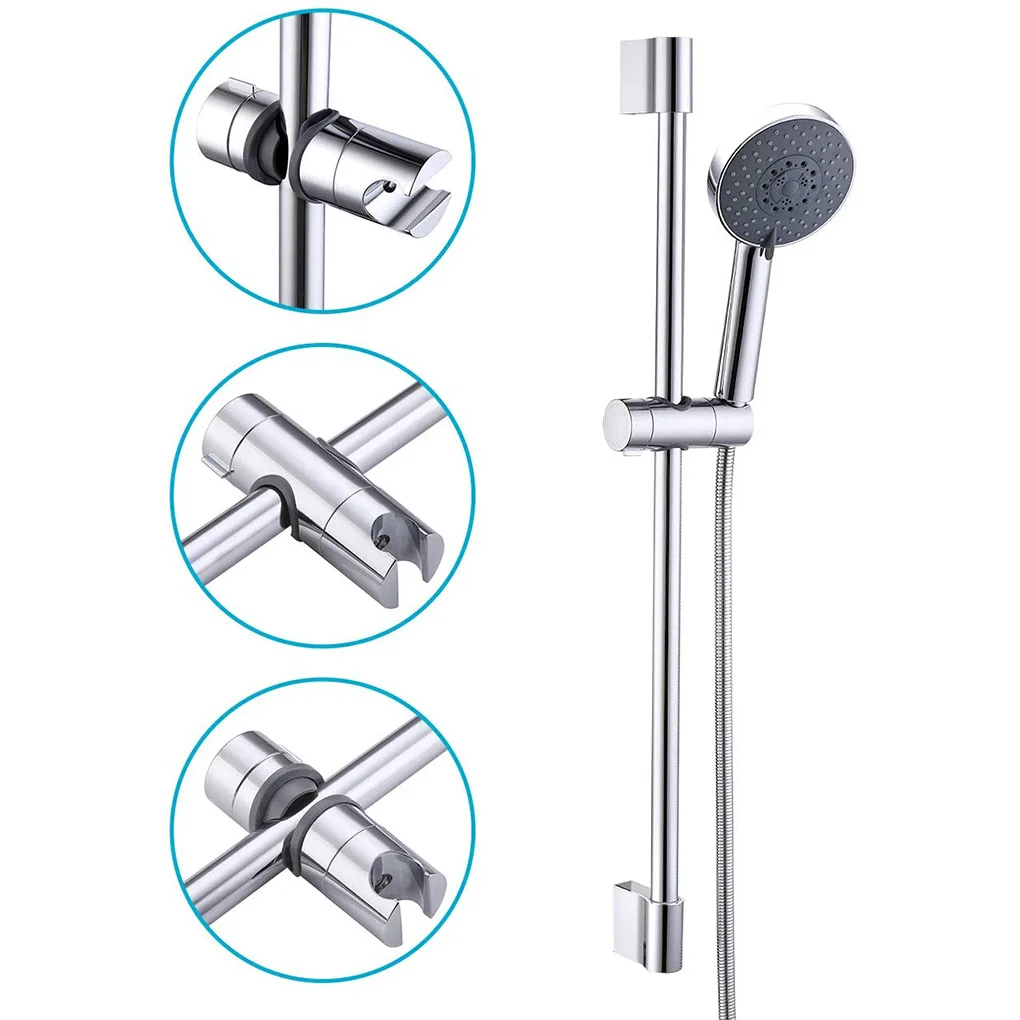 25MM Universal Hand Shower Rail Head Slider Holder Bracket Holder Slider Clamp Bathroom ABS Adjustable Rail Slider 19-25mm Hot