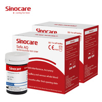 50/100/200/300 PCS Sinocare Safe AQ Smart/Safe AQ Voice Blood Glucose Test Strips & Lancets For Diabetes Test Accurate