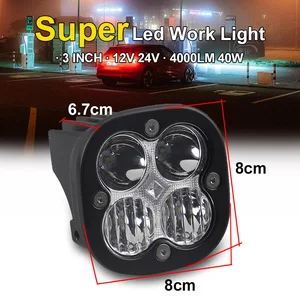 Luzes de trabalho led 4000lm carro lâmpada combo feixe 40w fora da estrada 4wd suv atv moto caminhão trator led automotivo worklight 8 principais vendas lâmpada led automotivo - №6