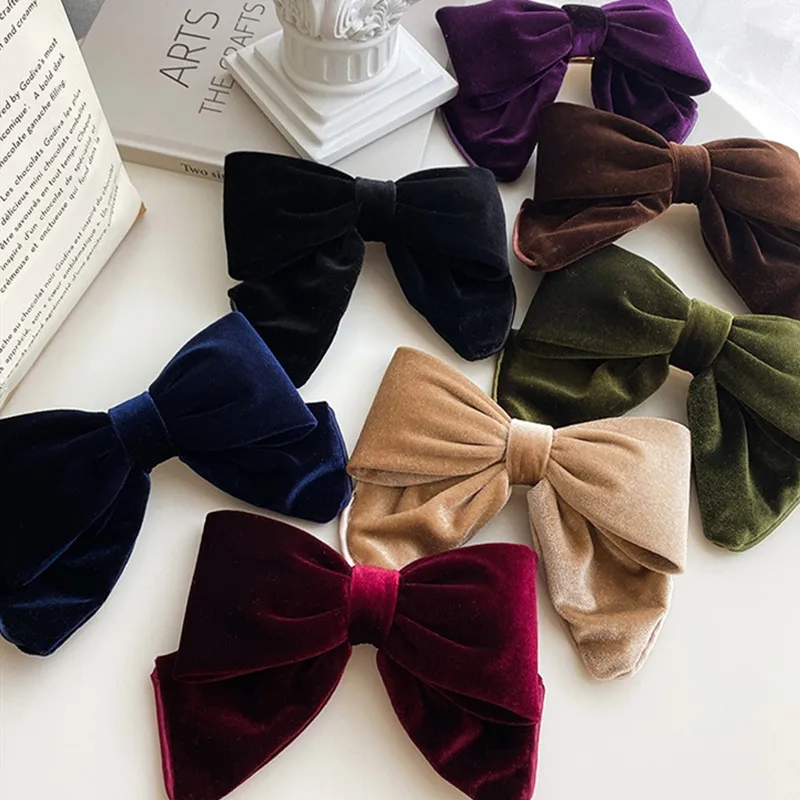 Fashion Hairpins For Women Girls Elegant Velvet Three-dimensional Hair Clip Barrettes Bowknot Hairgrip Headwear Hair Accessories