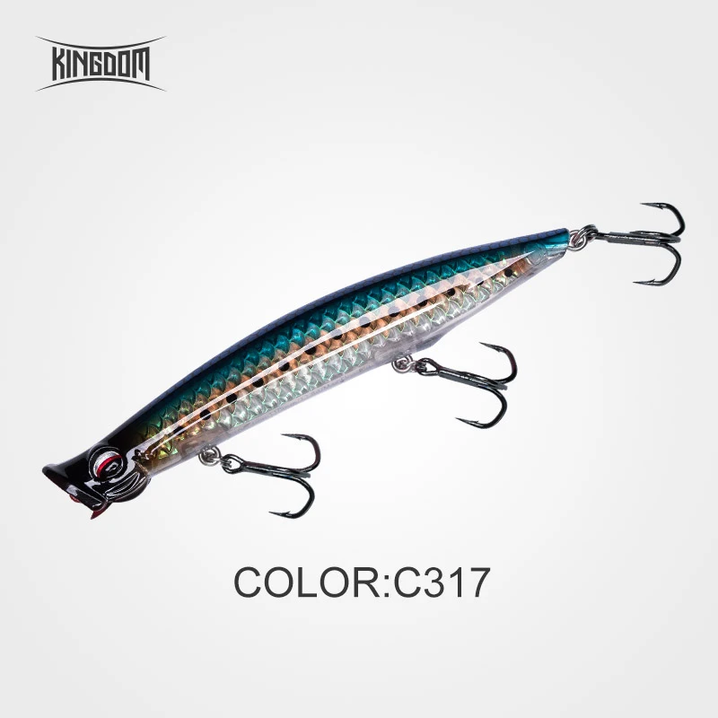 Kingdom Topwater Popper Angelköder 7,5g 12,8g 18,5g Weitwurf-Kunstköder Hochwertige Wobbler Z-Action Köder