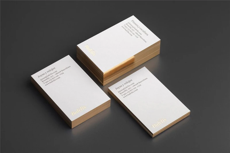 100/200pcs Custom white cards Bronzing Gold Edge Business Cards 700gsm CoatedPaper Double Side Printing Visit Card