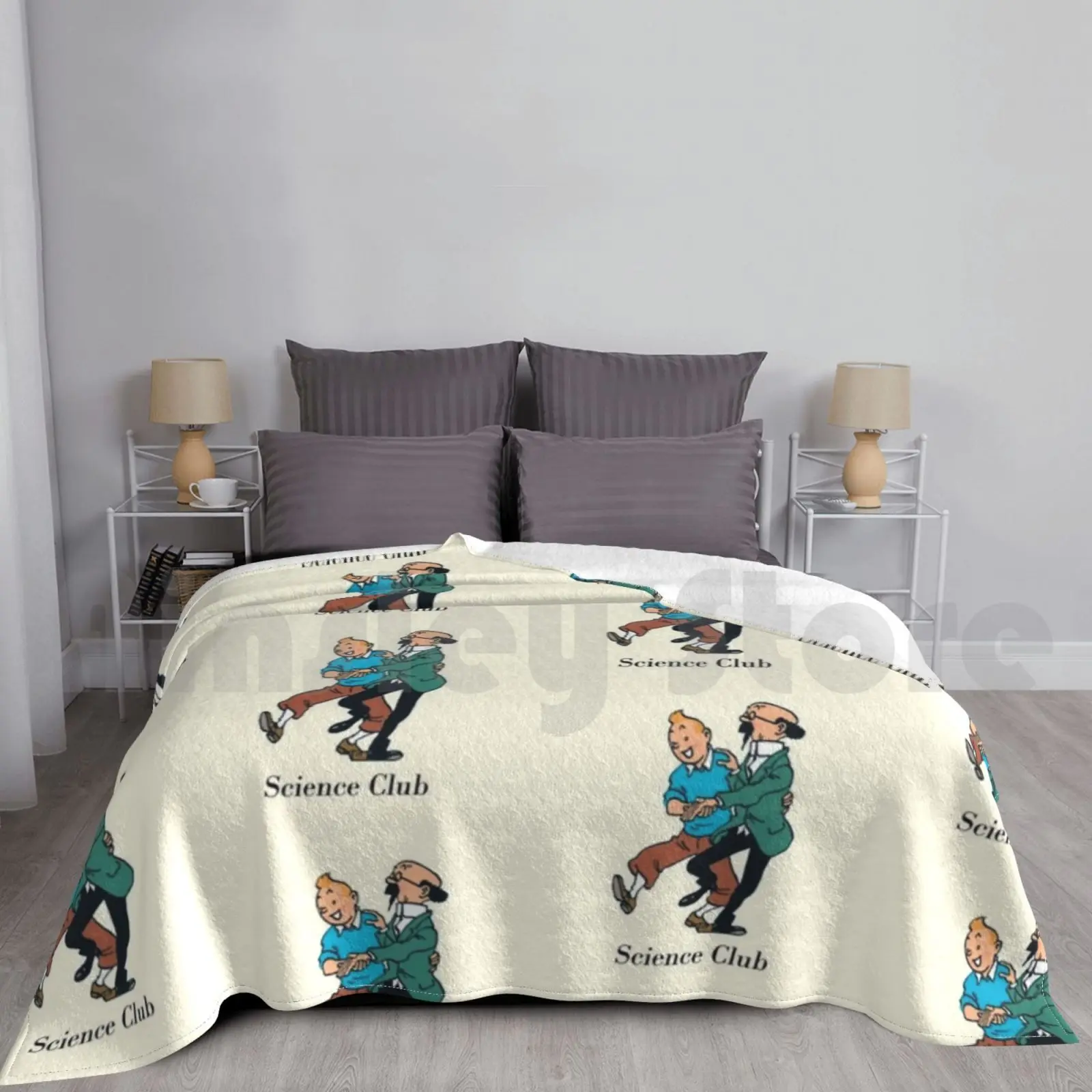 Blanket Two Scientists. 2100 Science Club And Milou Adventurer Bd Cartoon