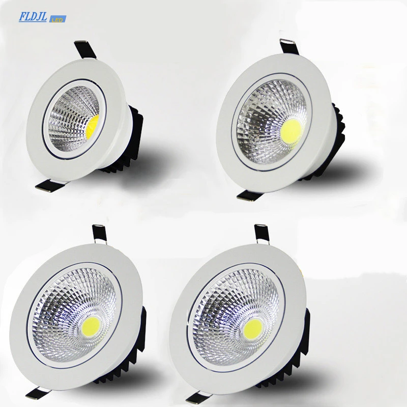 Super bright recessed Dimmable LED COB Downlights 5W 7W 9W 12W 15W 18W LED Spot lights AC85-265V LED decoration Ceiling Lamp