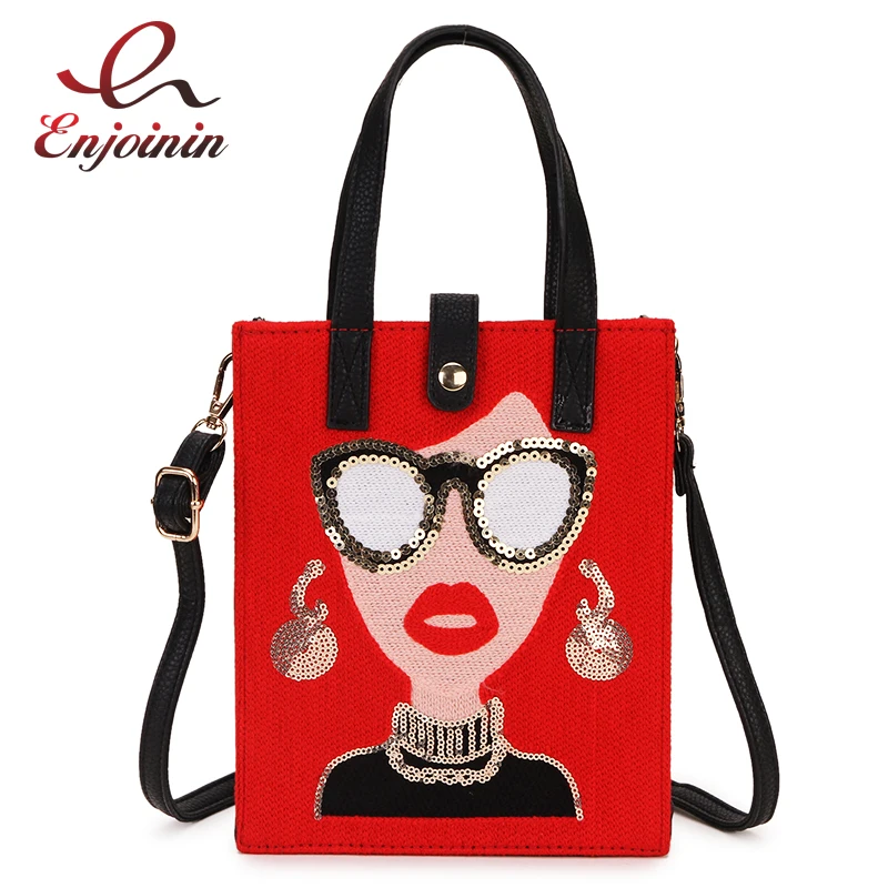 Fashion Sequin Embroidered Sexy Woman Pattern Women Casual Purses and Handbag Shoulder Bag Crossbody Bag for Young Girl Bolsa