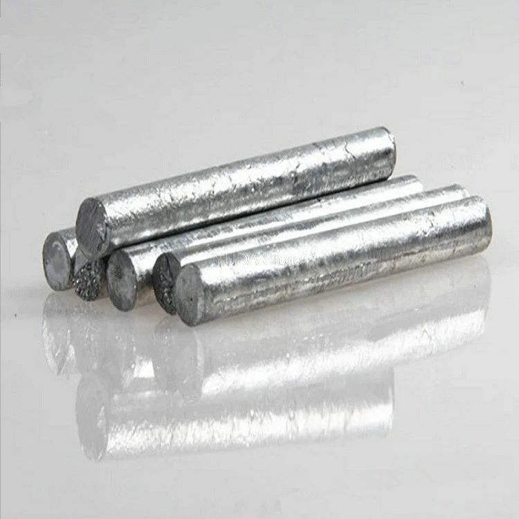 Varilla de Metal de Zinc, alta pureza, Zn 99,5%, lingote, barra redonda, ánodo, galvanoplastia, anticorrosivo marino, personalización Experimental de 2-35MM