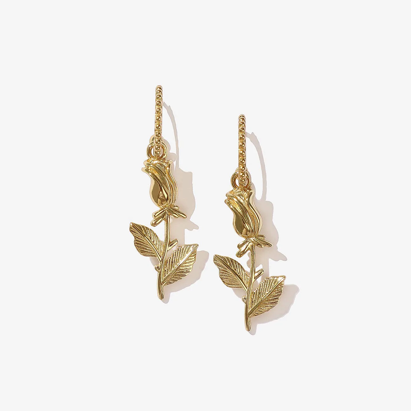 VG 6YM Beautiful Gold Color Alloy Flower Dangle Earrings for Women Colorful Bud Drop Earring Fashion Jewelry Party Eardrop