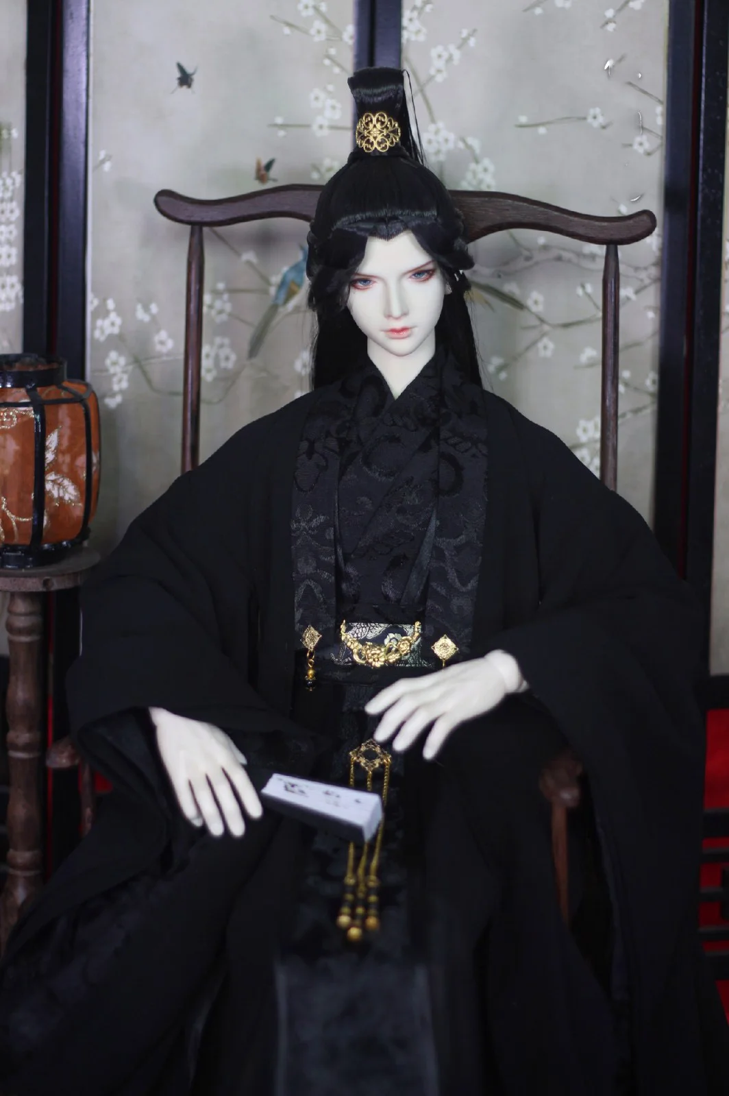 1/3 BJD Clothes Doll Accessories Chinese Ancient Costume Hanfu Samurai Black Dress for BJD/SD SD13 EID 80cm Strong Uncle C0731