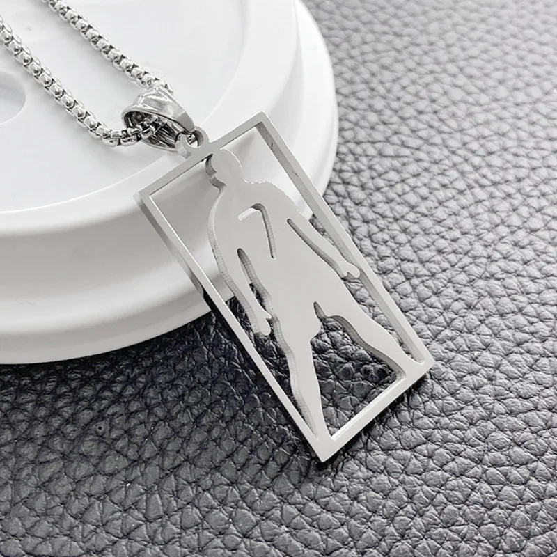 CR7 Cristiano Ronaldo Stainless Steel Necklace Football Soccer Fans Square Pendant Necklace Gift