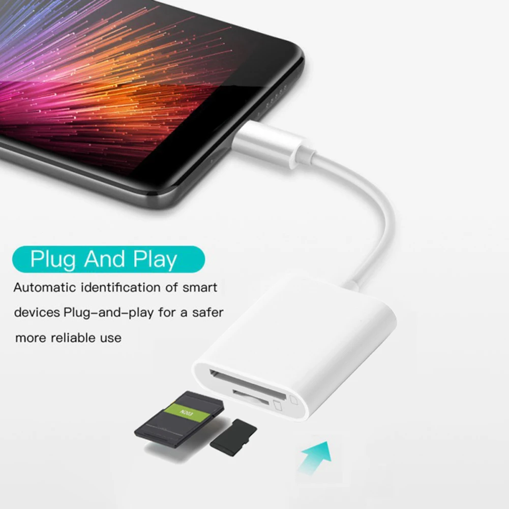 Multifunction Card Reader 2 in 1 Type C USB-C to S.D TF Card Reader Adapter Converter for Phone Computer Laptop Accessories