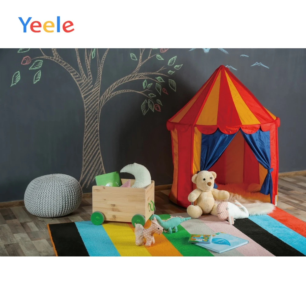 Yeele Baby Shower Backdrop Props Photozone Tent Trojan Horse Balloons Background Photography For Child Studio shoots Customized