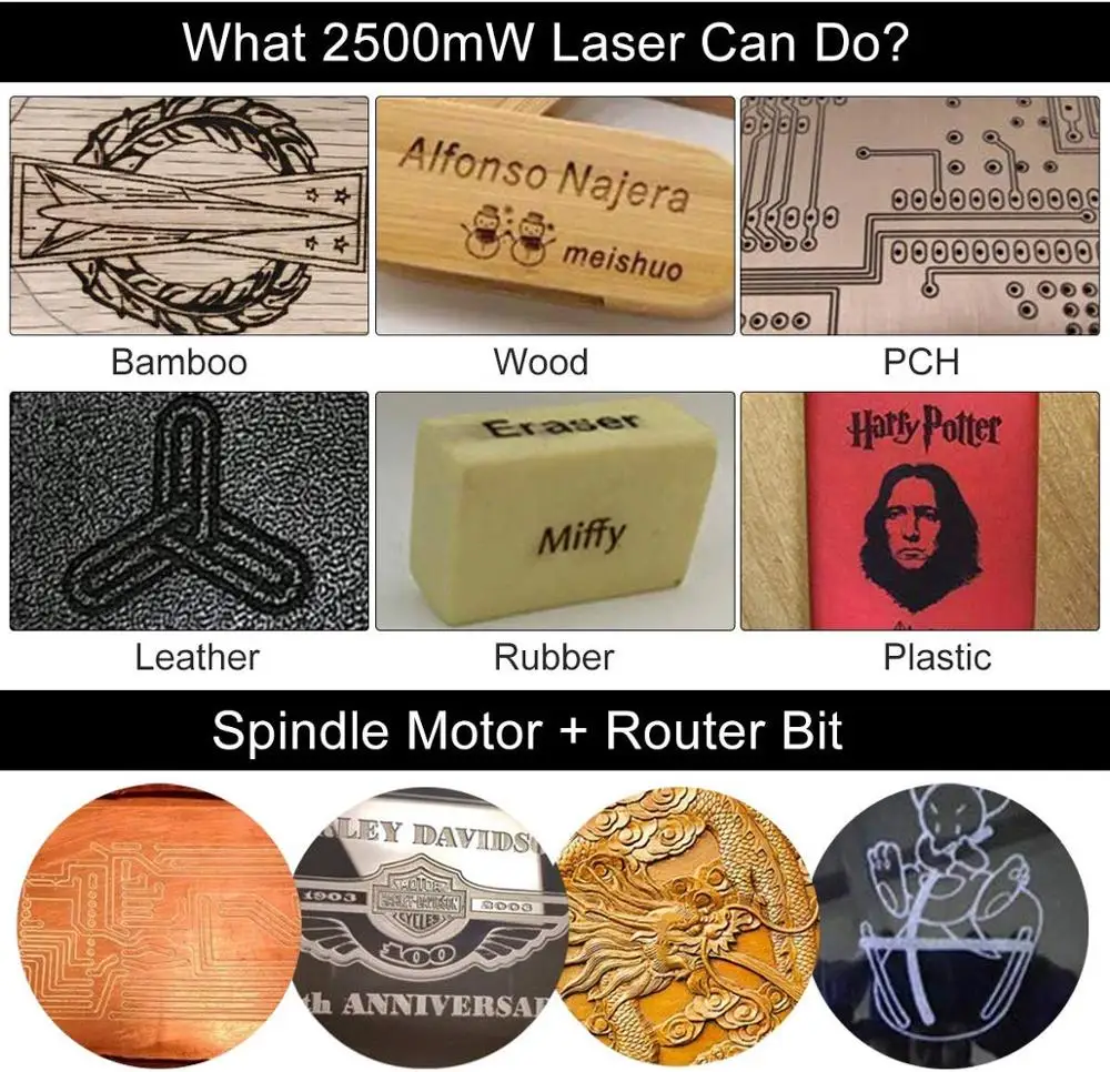 3 축 PCB 밀링 머신 레이저 타각기, DIY CNC 3018 프로 맥스 레이저 우드 라우터, GRBL 제어 CNC 금속 기계