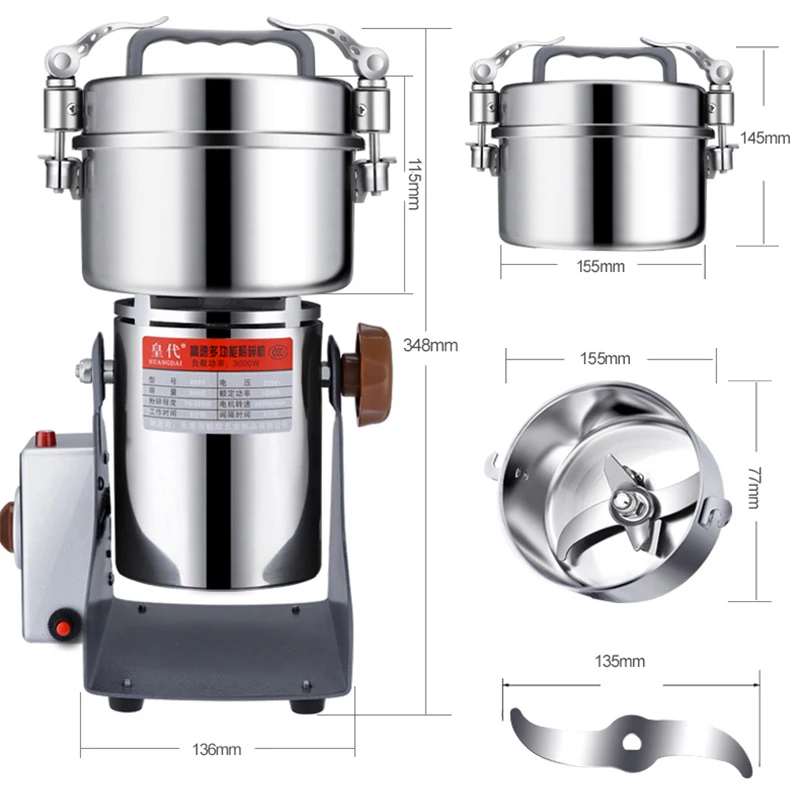 Broyeur de matériel médicinal chinois 800Y, broyage ultra-fin, 70 à 300 mailles, petits grains, broyage à sec, commercial