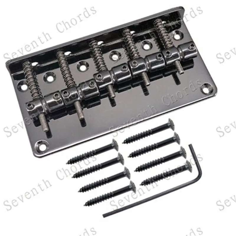 A Set  Chrome Black Gold Vintage Top Load 5 Strings Electric Bass Guitar Bridge Accessories Parts