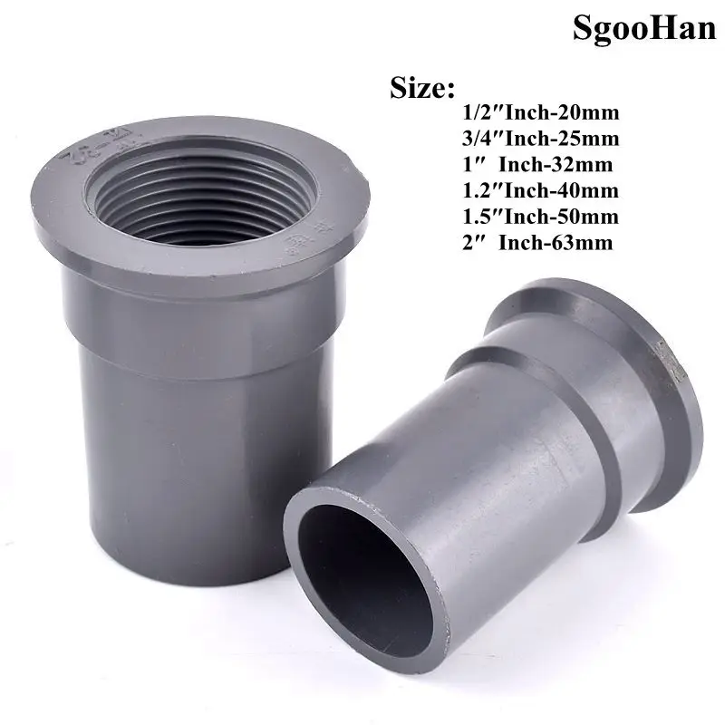 I.D 20/25/32/40/50/63mm PVC Female Thread Broadside Straight Connector Water Pipe Joint Aquarium Parts Garden Irrigation Adapter