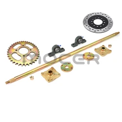 1000mm 850mm ATV Quad Go Karts Rear Axle Complete Assembly with Carrier Hub Brake Disc Chain Sporcket 4 Hole 3 Hole
