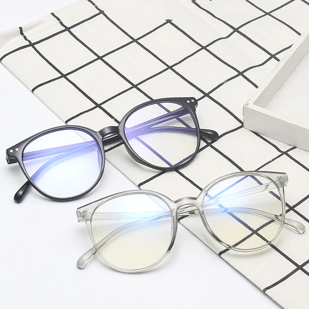 2024 Trending Office Blue Light Blocking Oversized Round Glasses Computer Women Anti Blue Gaming Big Size Men Eyeglasses Frame