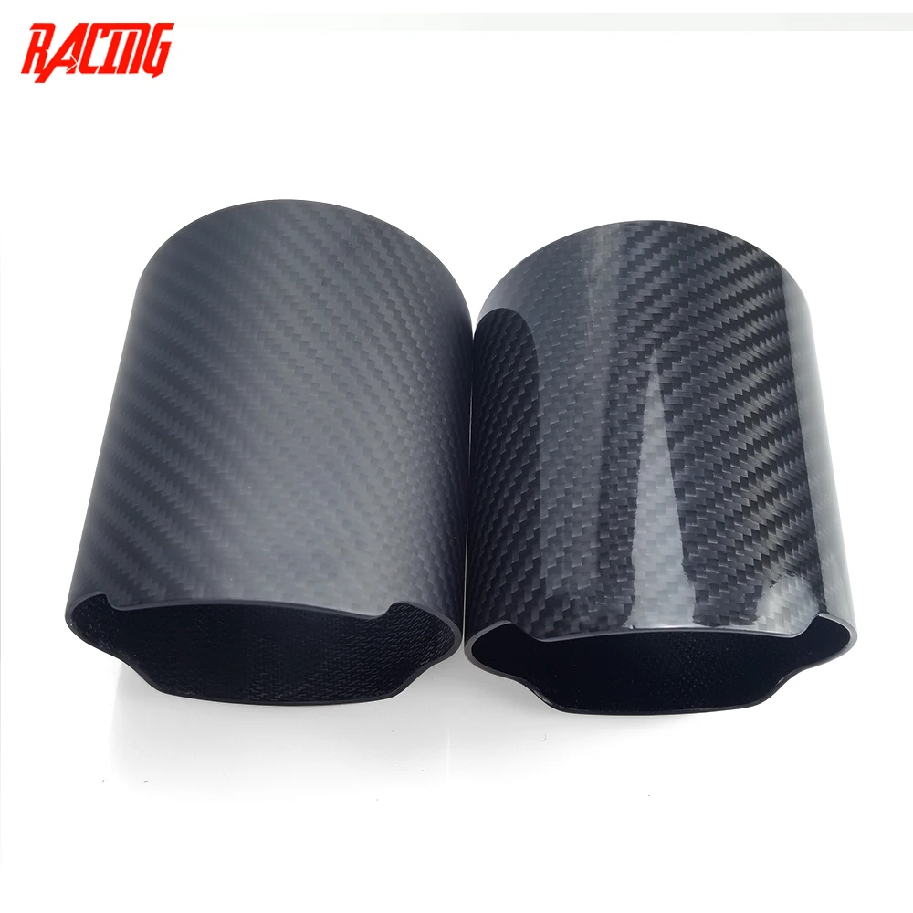 

1 Piece Pipe Cover Car Universal Straight Flange High Quality Carbon Fiber Exhaust Tip Cover Muffler Pipe Case Housing