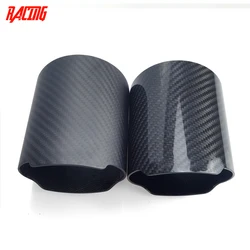 1 Piece Pipe Cover Car Universal Straight Flange High Quality Carbon Fiber Exhaust Tip Cover Muffler Pipe Case Housing