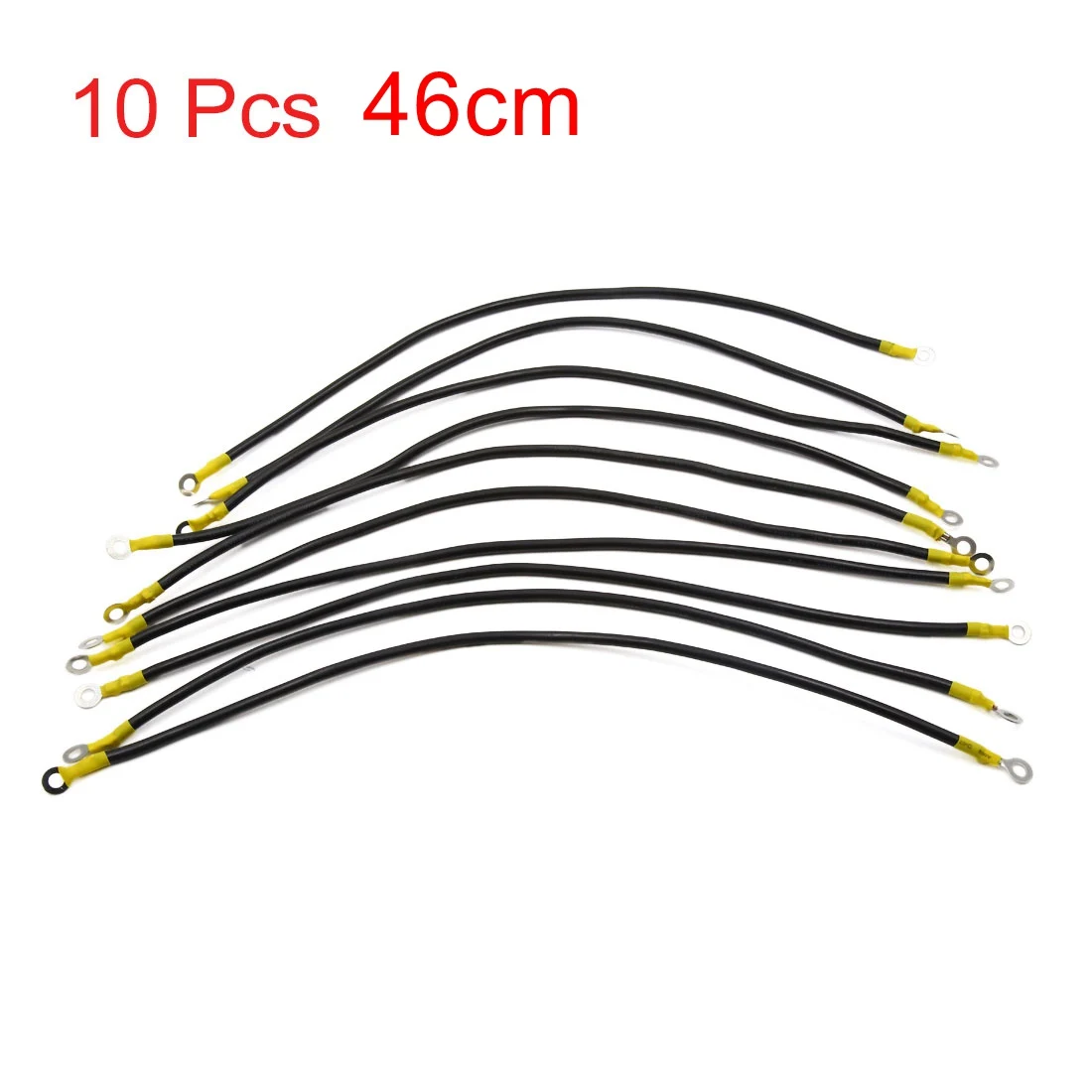 Uxcell 2/5/10 Pcs 26cm 6mm Hole Dia Black Car Auto Battery Ground Wire Electric Conduction Stable Voltage Cable