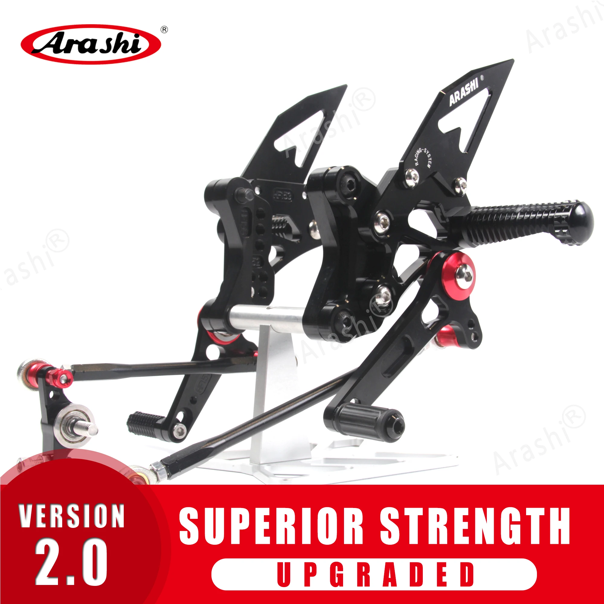 Arashi Rearset For DUCATI 848 EVO 2011 2012 2013 CNC Adjustable Footrests Foot Pegs Rider Footrest 1098 1098S 1098R 2007 - 2009