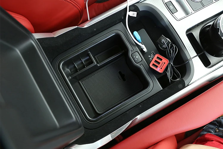 Auto Mittelarmlehne Aufbewahrungsbox Mittelkonsole Organizer Fach für Land Rover Range Rover Sport Vogue 2013-21 (mit Kühlschrank) – Detail 5