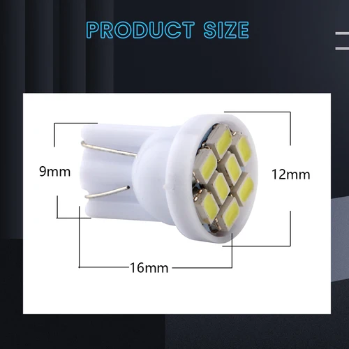 Imagen 2 del producto 10 Uds T10 194 168 W5W 24V DC 1206 8 SMD bombilla LED para coche luces de matrícula indicador lámparas de lectura blanco rosa para camiones