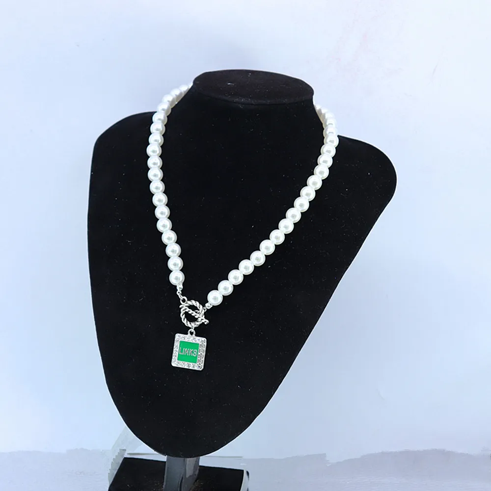 Drop Ship Factory Directly Sale OT Buckle Choker Pearl Greek Soror Member Green 1946 Incorporated Links Necklaces