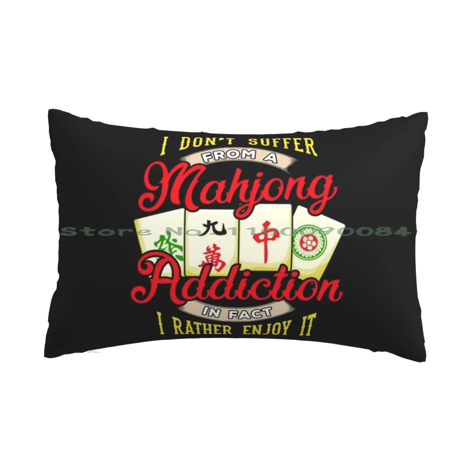 Mahjong Enjoy My Mahjong Addiction Pillow Case 20x30 50*75 Sofa Bedroom Mahjong Player Mahjong Game Long Rectangle Pillowcover