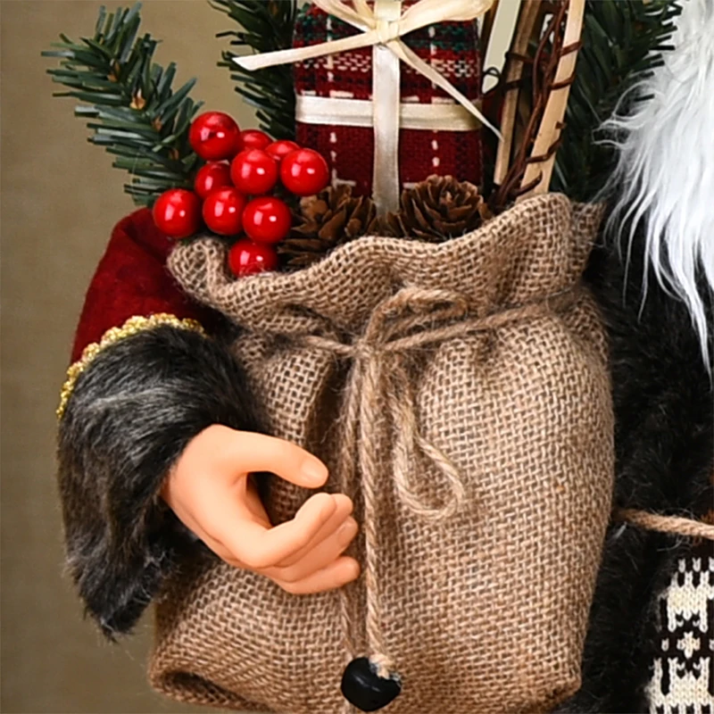 escultura 2022 Decorações de Natal 30/45/60cm Bonecos Papai Noel Estatueta Decoração de Férias Acessórios de Mesa Decoração de Casa de Sala Escultura decoração para casa luxo atacado Dropshopping Envio Grátis