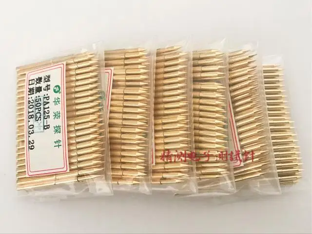 PA125-A B D E G H J Q T Fixture Test Probe Gold Plating Spring Plunger 2.0*33.35mm 50pcs/bag