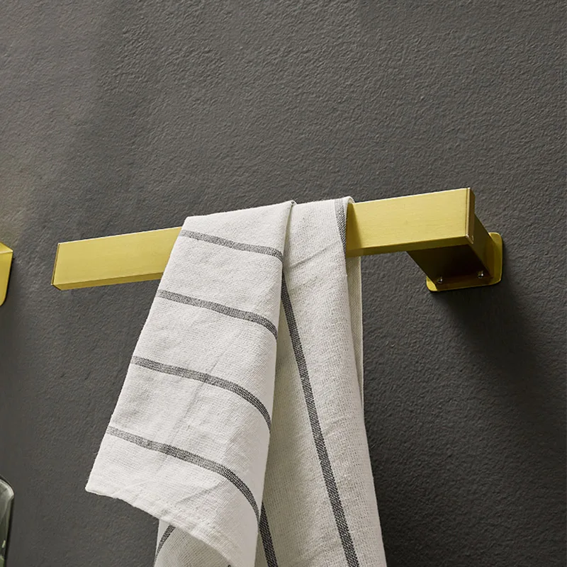 Bathroom Towel Ring Towel Bar Brushed Gold Lavatory Towel Rack Holder Wall Mounted Towel Ring Bathroom Accessories