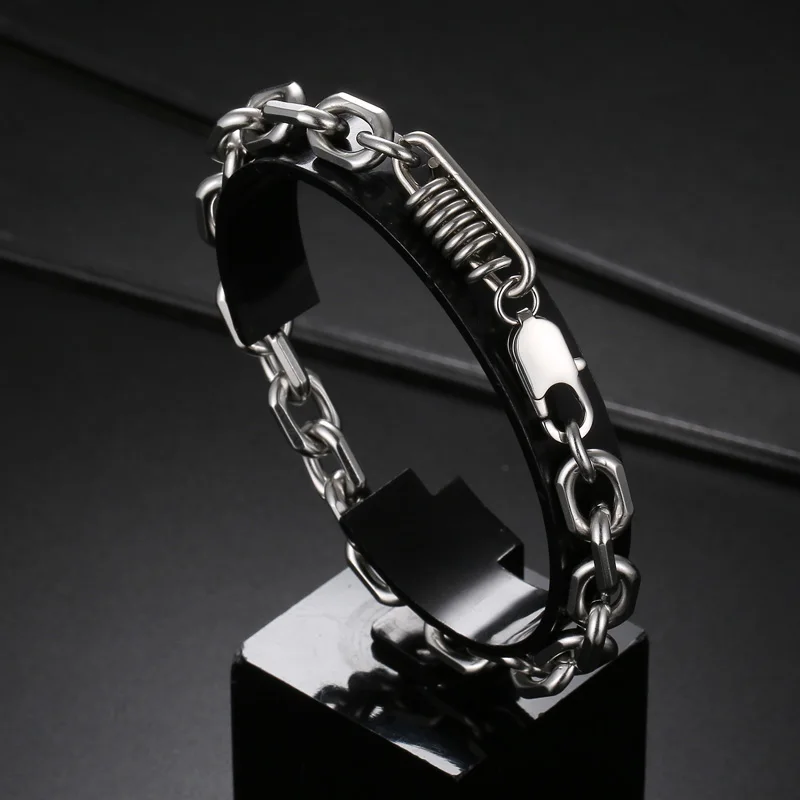 Kalen Square Combination Chain High Quality Stainless Steel Homme Bracelet Jewelry Gifts