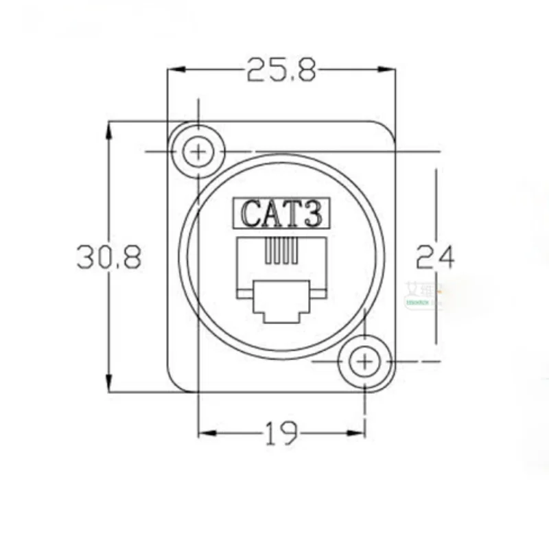 1Pcs CAT3 docking dual-pass 86 panel wall plug installation RJ11 socket round D-type telephone TEL module ARJ11-2