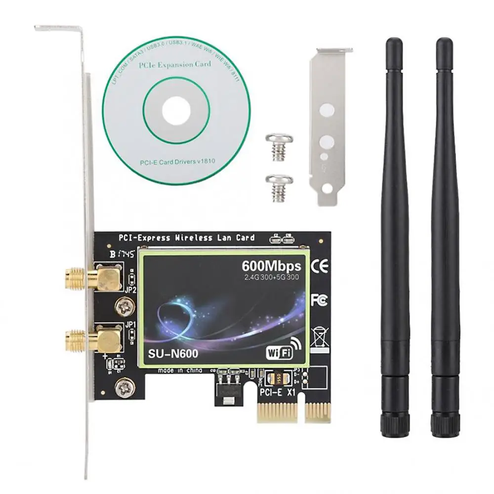 Dual Band 600Mbps PCI-E Wireless Network Card 2.4G/5GHz PCI Express 802.11 b/g/n Gigabit Ethernet WiFi Adapter For Desktop PC