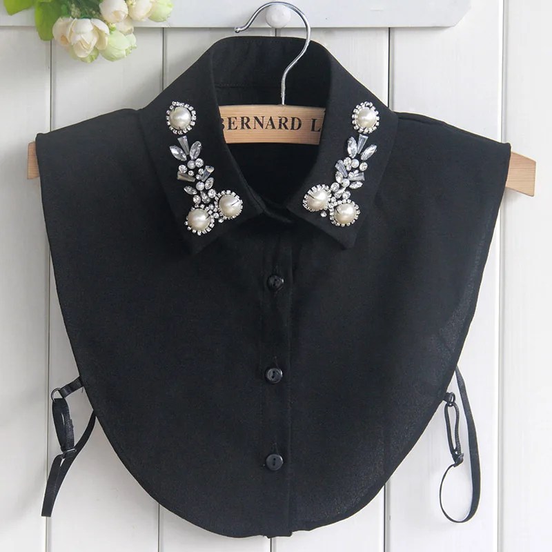 Fashion Chiffon Detachable Collar for Women Shirt Decorative Fake Collar Sweater Solid Crochet Blouse Tie Female False Collar