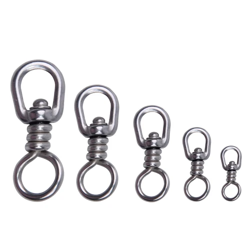 10 unidades de eslabones de pesca de acero inoxidable de alta resistencia, aparejos de pesca, rodamientos de bolas, tamaño del conector 1 #2 #3 #4 #5 #